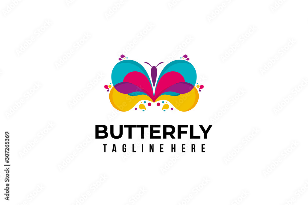 butterfly logo icon vector isolated