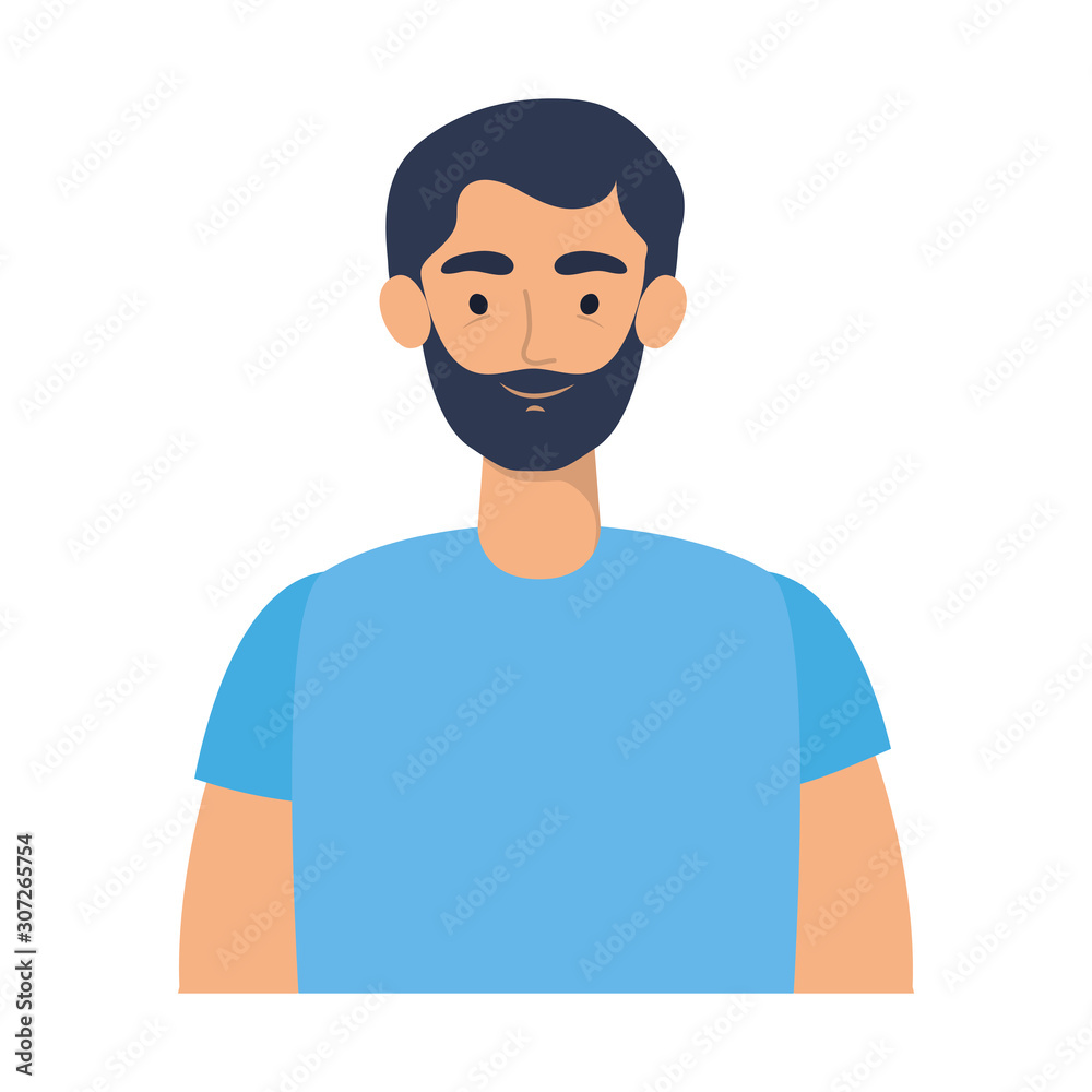 young man with beard avatar character