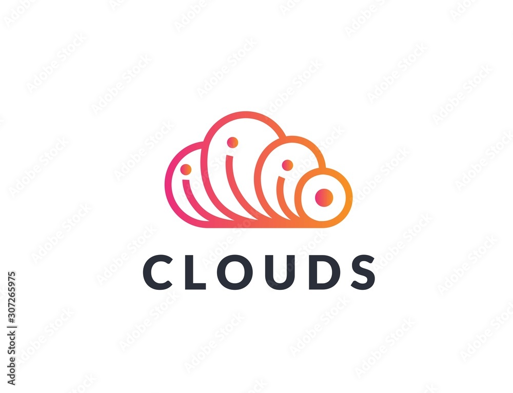 Creative abstract cloud shape icon design. Vector logo graphics Creative abstract cloud shape icon design. Vector logo graphics