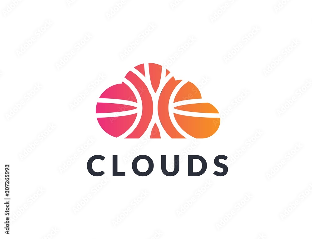 Creative abstract cloud shape icon design. Vector logo graphics