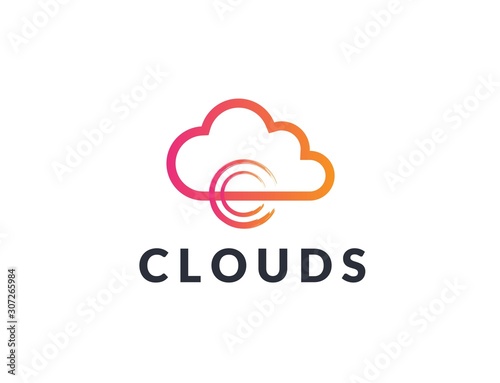 Creative abstract cloud shape icon design. Vector logo graphics