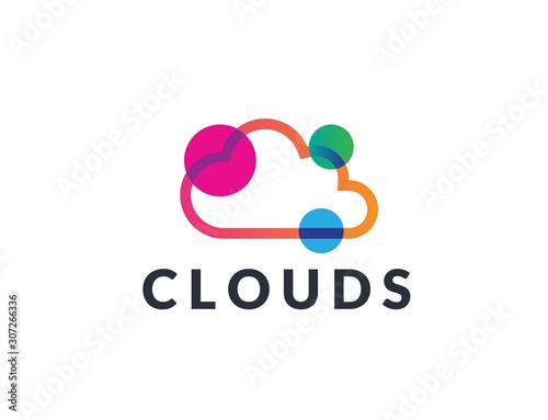 Creative abstract cloud shape icon design. Vector logo graphics