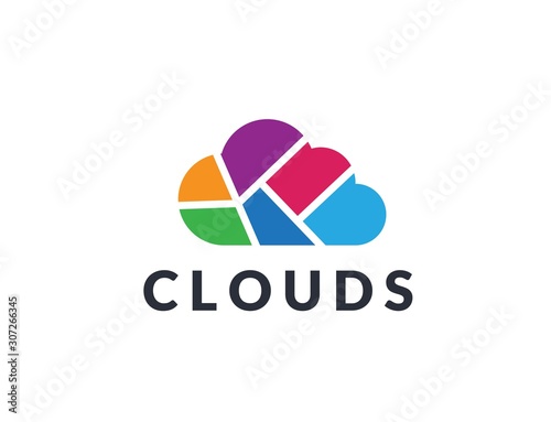 Creative abstract cloud shape icon design. Vector logo graphics