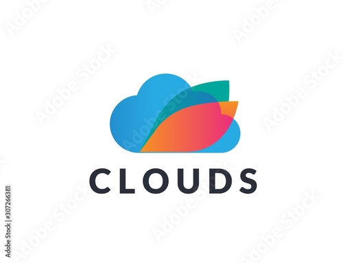 Free Download Creative abstract cloud shape icon design. Vector logo graphics - GFXLoad