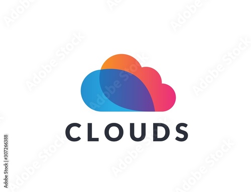 Creative abstract cloud shape icon design. Vector logo graphics