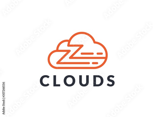 Creative abstract cloud shape icon design. Vector logo graphics