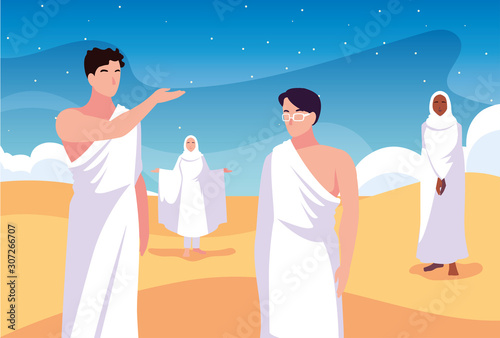 set of people in hajj pilgrimage