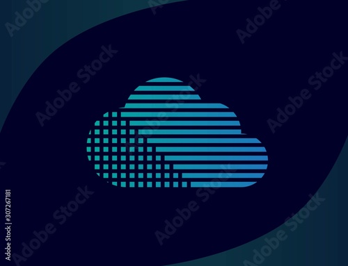 Creative abstract cloud shape icon design. Vector logo graphics