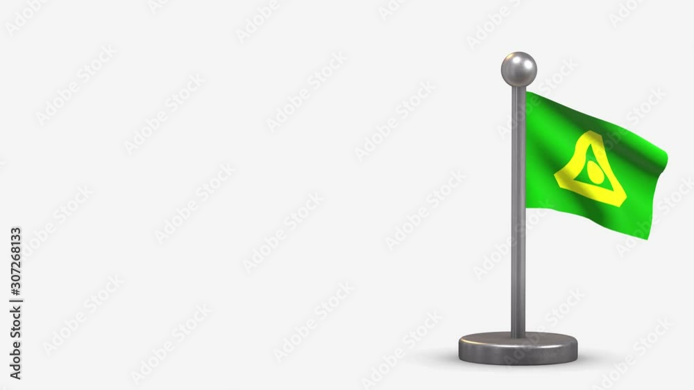 Delta British Columbia 3D waving flag animation on tiny flagpole. Delta British Columbia 3D waving flag animation on tiny flagpole.
