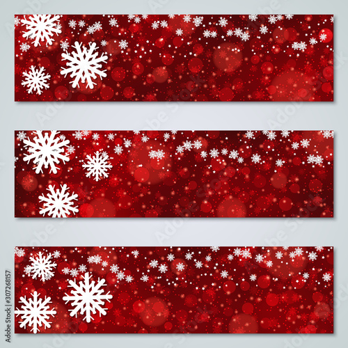 Christmas and New Year red luxury vector banners templates collection