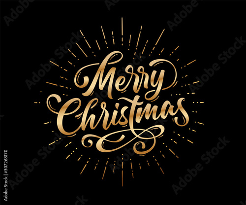 Merry Christmas. Lettering text for Merry Christmas