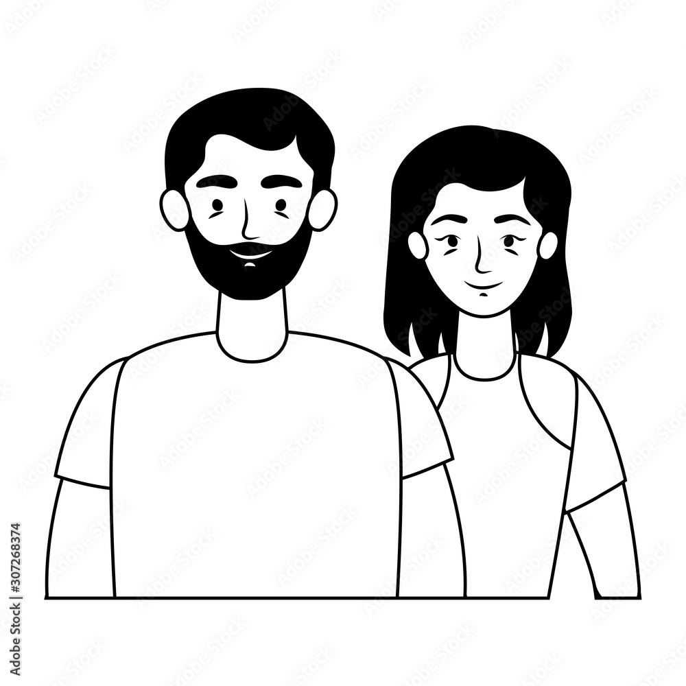 young lovers couple avatars characters young lovers couple avatars characters