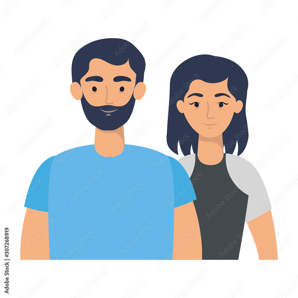 young lovers couple avatars characters young lovers couple avatars characters