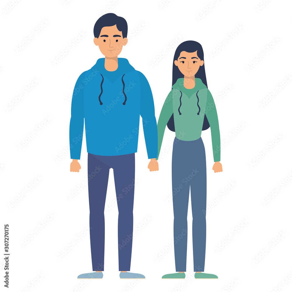 young lovers couple avatars characters young lovers couple avatars characters