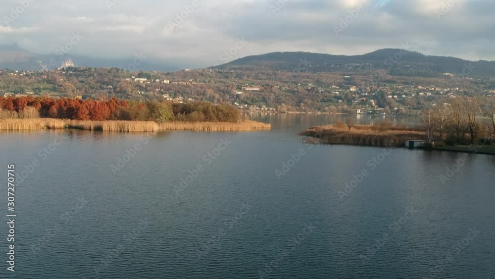 Lake Annone landscape in autumn Lake Annone landscape in autumn