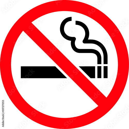 No Smoking Circle Red Icon Symbol