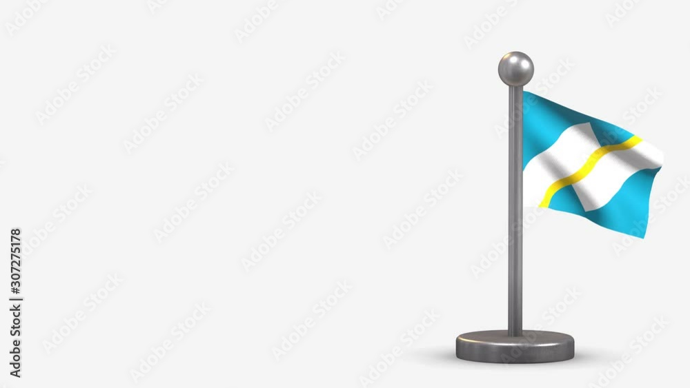 Franco-Yukonnais 3D waving flag animation on tiny flagpole. Franco-Yukonnais 3D waving flag animation on tiny flagpole.