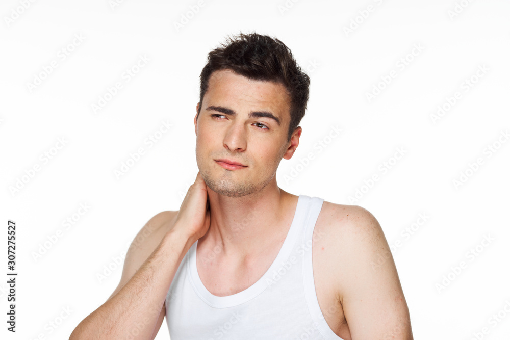 portrait of young man isolated on white background portrait of young man isolated on white background
