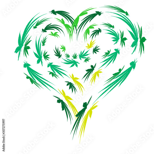 Heart of Bright green cannabis