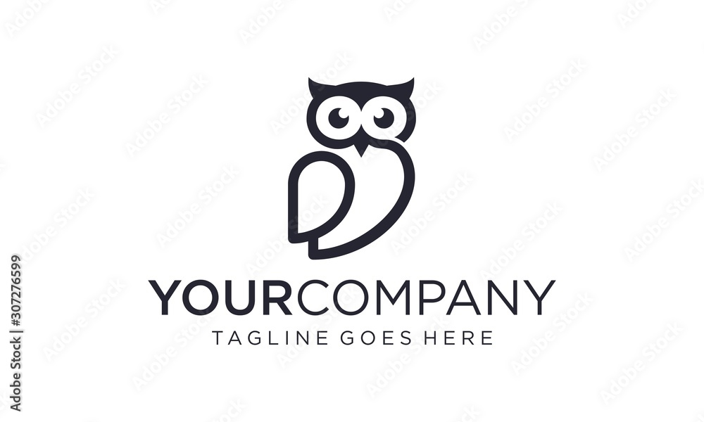 Simple and creative owl logo design vector