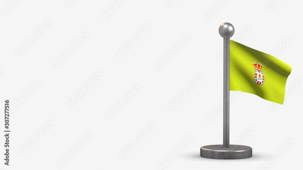 Granada 3D waving flag animation on tiny flagpole. Granada 3D waving flag animation on tiny flagpole.