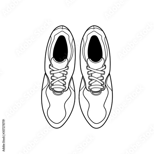 sports shoes vector design view from the top