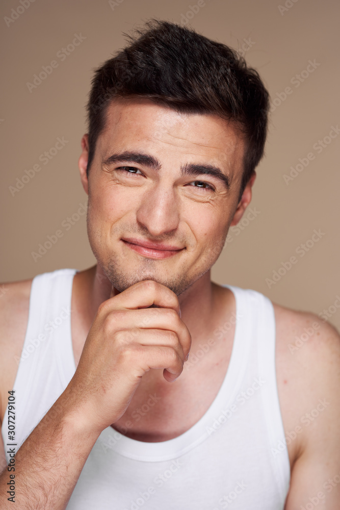 portrait of young man isolated on white background portrait of young man isolated on white background