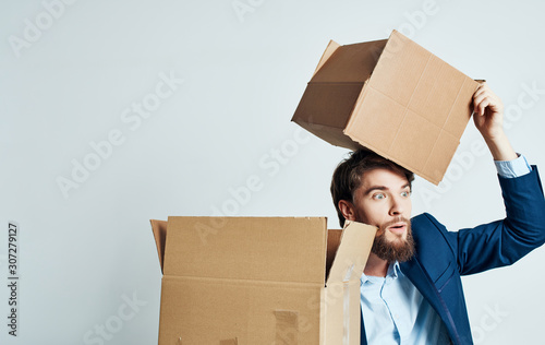 man with boxes