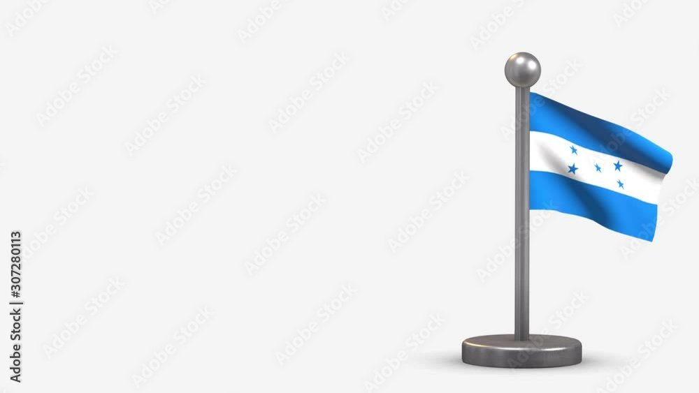 Honduras 3D waving flag animation on tiny flagpole. Honduras 3D waving flag animation on tiny flagpole.