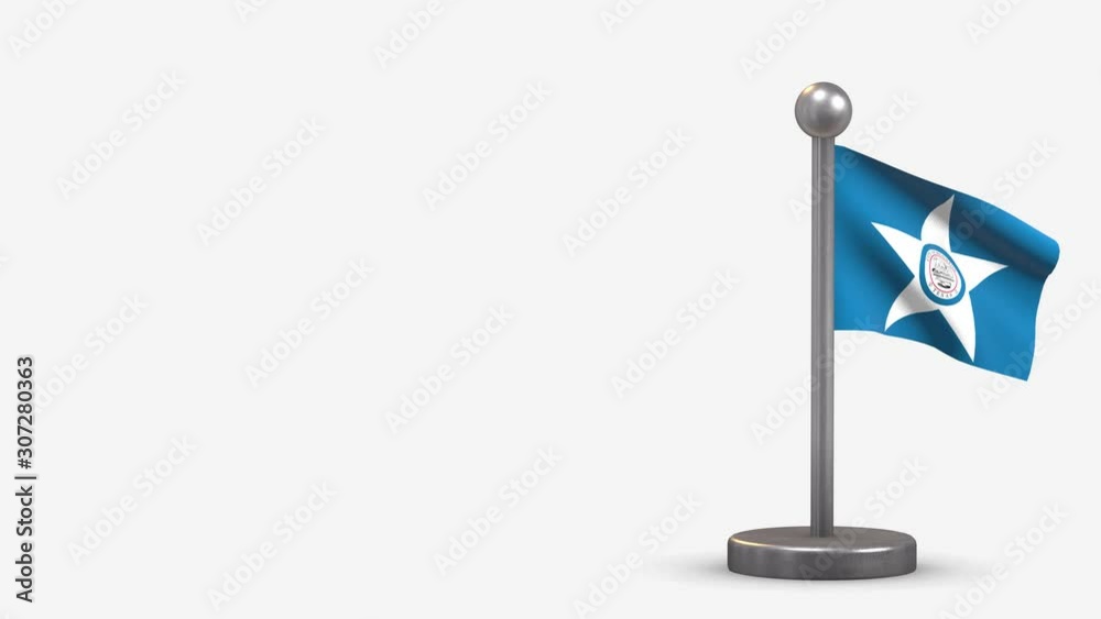 Houston Texas 3D waving flag animation on tiny flagpole. Houston Texas 3D waving flag animation on tiny flagpole.