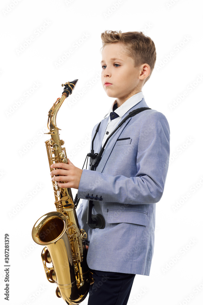 Fototapeta premium man playing the saxophone