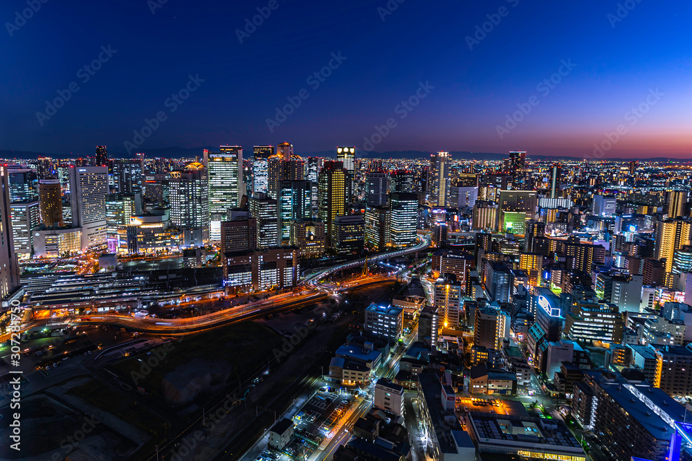 大阪の街の夜景