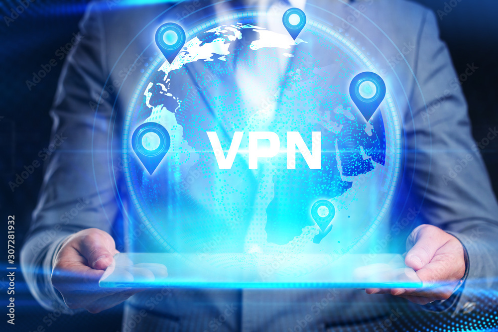 Fototapeta premium Business, Technology, Internet and network concept. VPN network security internet privacy encryption concept.