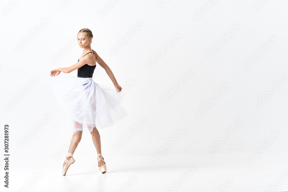 young ballet dancer in action isolated on white background young ballet dancer in action isolated on white background