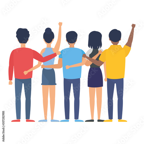 group of people back avatars characters
