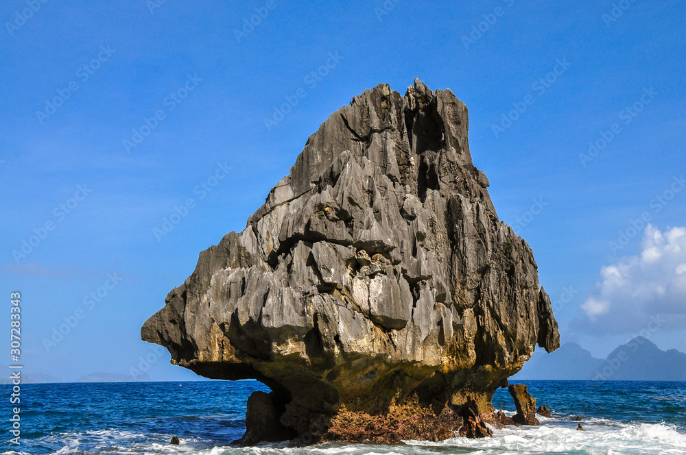 Pyradimically shaped limestone outcrop - El Nido, Palawan, Philippines
