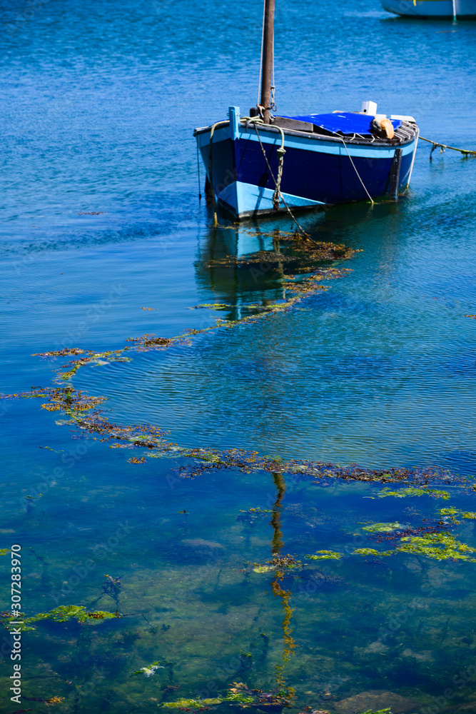 Obraz premium Landscape with boats in Camaret-sur-Mer . Finister. Brittany. France