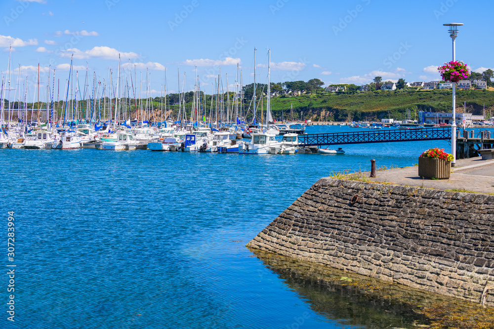 Landscape with boats in Camaret-sur-Mer . Finister. Brittany. France