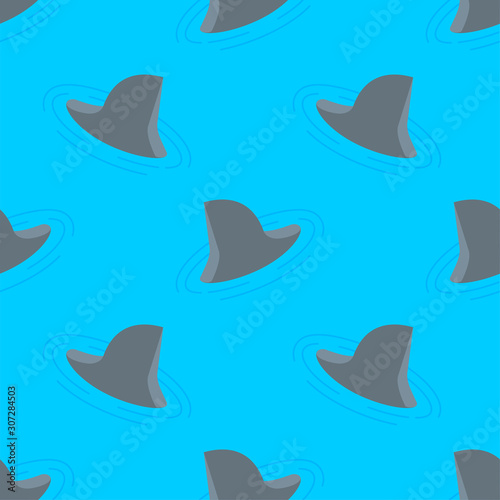 Shark fin pattern seamless. Marine predator back background . See animal vector texture