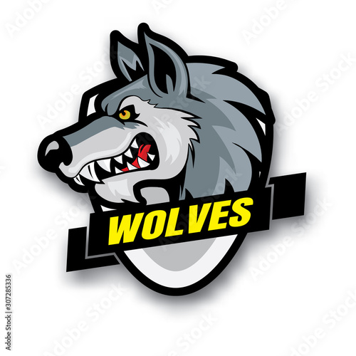 Wolves vector logo concept isolated on white background.