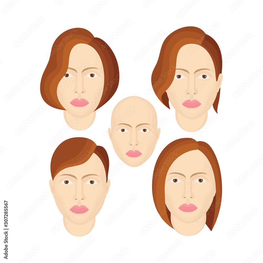 Female portraits set. Woman ID and passport picture. User profile photo. Girl avatar symbols collection. Part of set. Female portraits set. Woman ID and passport picture. User profile photo. Girl avatar symbols collection. Part of set.