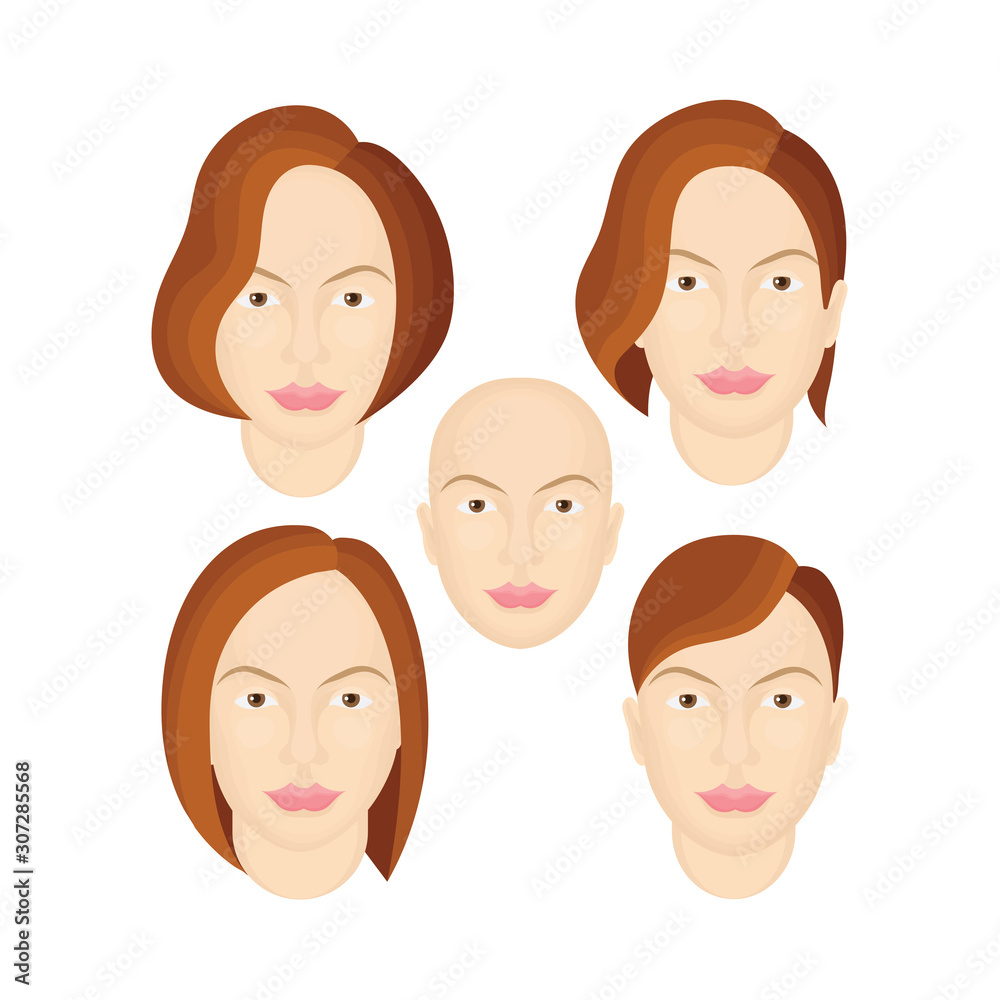 Female portraits set. Woman ID and passport picture. User profile photo. Girl avatar symbols collection. Part of set. Female portraits set. Woman ID and passport picture. User profile photo. Girl avatar symbols collection. Part of set.