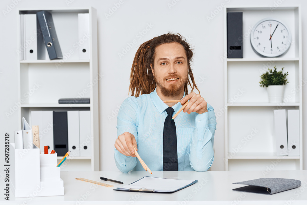 young woman in office young woman in office