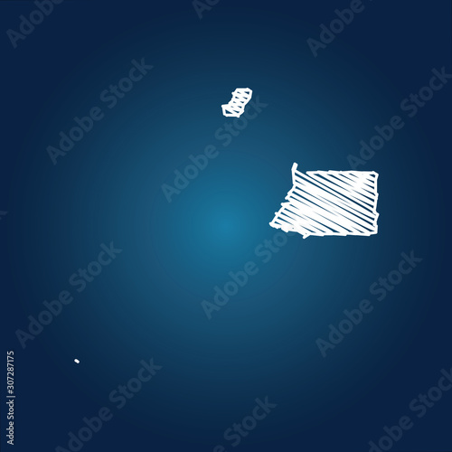 Map of equatorial Guinea, Drawing map on blackboard of equatorial Guinea. drawn on chalkboard with scribbled map of equatorial Guinea can be use for education. vector illustration.