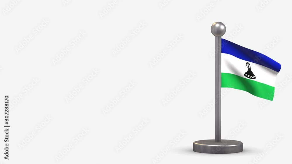 Lesotho 3D waving flag animation on tiny flagpole. Lesotho 3D waving flag animation on tiny flagpole.