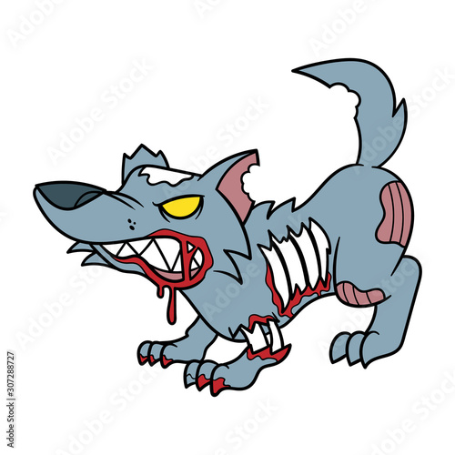 Cartoon Zombie Dog Cartoon Illustration