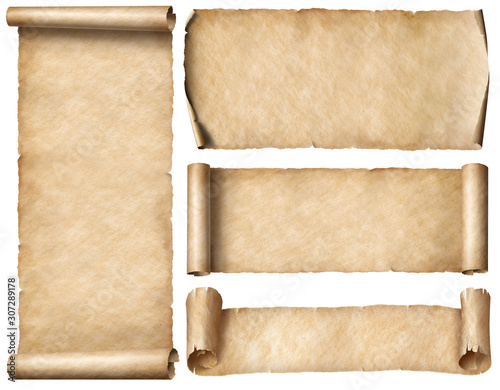 Wide old paper scrolls or b...