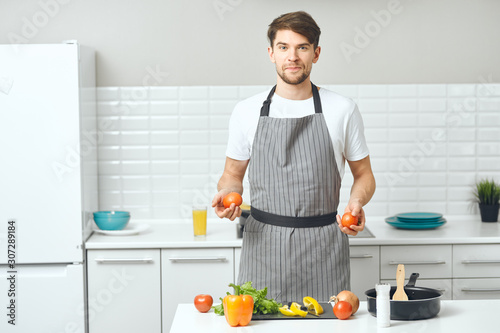 man cooking in the kitchen