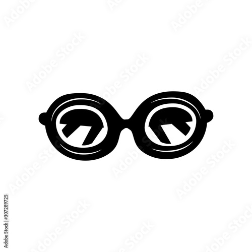 Simple vintage pilot glasses flat style icon and logo design template