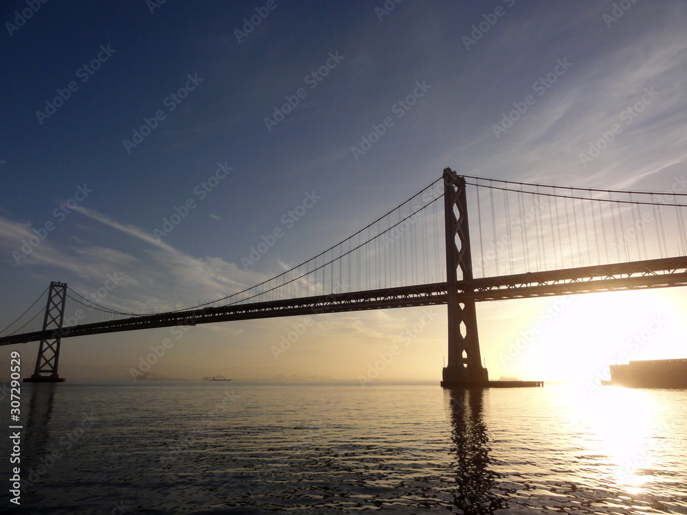 San Francisco side of Bay Bridge at sunrise San Francisco side of Bay Bridge at sunrise